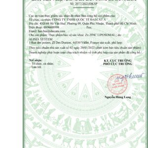 B20 – Thực phẩm bảo vệ sức khỏe CAL/MAG/ZINC LIPOSOMAL 8